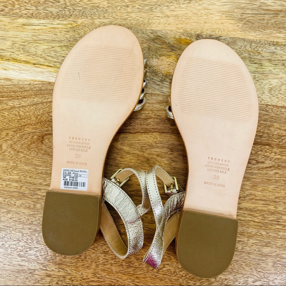 Trenery Metallic Gold Sandals - Picture 5 of 6